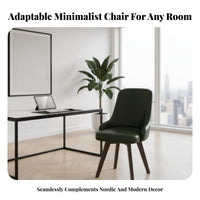 Minimalist Design Armless Swivel Vanity Chair Ergonomic Backrest Home Seating Padded Cushion Office Furniture Lumbar Support for Students, Adults, Teens, Study Room, Bedroom, Small Areas