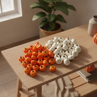 48 Pieces Mini Artificial Pumpkins Glossy Mini Faux Pumpkins Small Decorations for Window Displays, Table Centerpieces
