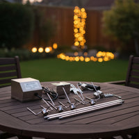Electric Rotisserie Meat Fork Kit Stainless Steel Rotisserie Grill Kit Heavy Duty for Backyard Grilling, Cookout