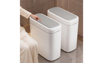 Odor-Sealing Lid Narrow Space Trash Bin Large Capacity Press Top Wastebasket Space-Saving Design Slim Lidded Trash Can Easy to Clean for Tight Areas, Kitchen, Bedroom, Office