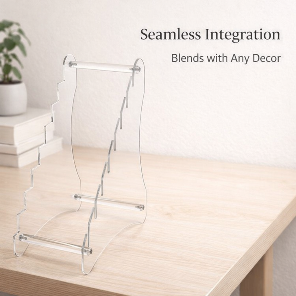 Clear Acrylic Block Stand, Transparent Storage with Stainless Steel Compatible Design, Kitchen Organization for Desktop and Countertop