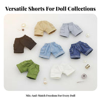 OB11 Doll Clothes Miniature Utility Shorts Functional Pockets Elastic Waist for Hobbyists, Display