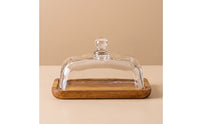 Wooden Tray Rectangular Cheese Server with Dome Easy to Clean Platters for Entertaining