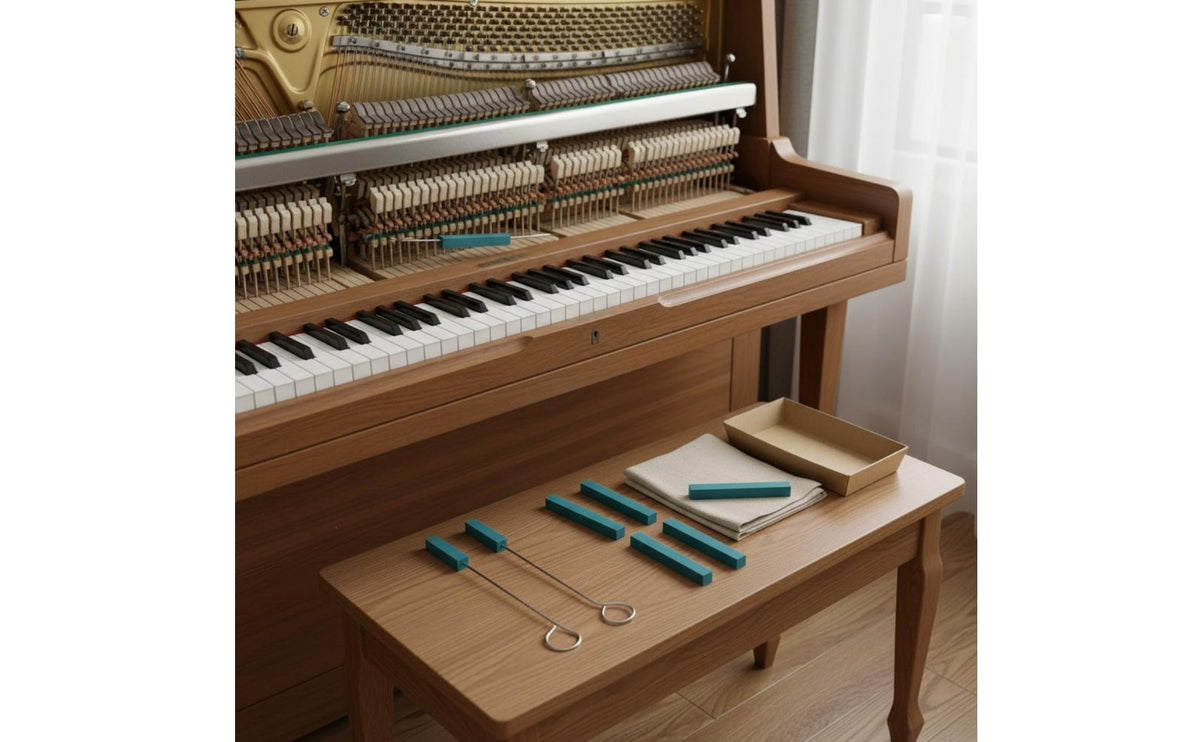 6 Pieces Piano Tuning Kit Long-Lasting Piano Tuner Tool Set Musical Instrument Accessory Portable Ergonomic Handle for Beginners