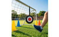 Target Center unrestrictedKick Target Adjustable Strap Hanging Soccer Target Red and White Sports Training Gear Black