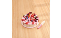 Toy Cake Set with Storage Box Wooden Toy Cake Sliceable Pretend Cuisine Set for Young Children, Tea Party, Playroom