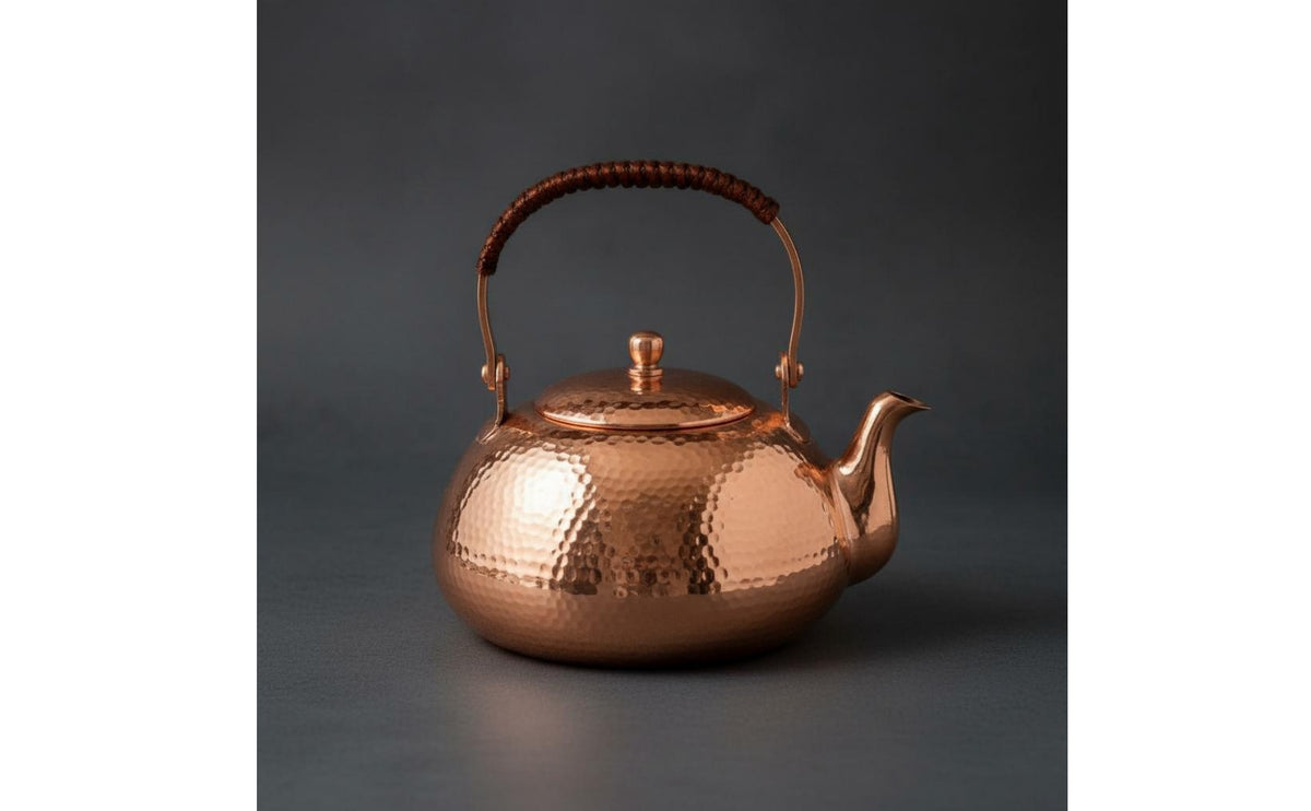 Burgundy Copper Kettle Thickened Handmade Copper Teapot Thick Wall Handmade Hammered Teapot