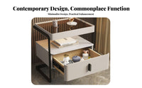 Nightstand with Drawers Modern Design Tiered Nightstand with Drawer Easy to Clean Bedside Table for Apartment Dwellers, Students, Guest Room, Entryway