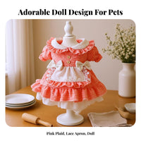 Lolita Design Puppy Dress Bowknot Accent Pet Maid Dress Lace Details Puppy Maid Costume for Cats, Dogs, Spring, Parties, Photoshoots