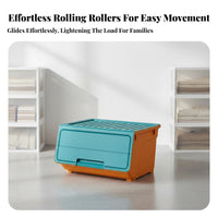 Frontopening Wheeled Container Clear View Household Storage With casters for children
