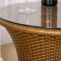 Garden Table Set, Outdoor Rattan Dining Set, PE Rattan, 3-piece Set, For Balcony, Terrace