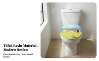 Stainless Steel Hinges Resin Toilet Seat European Design Slow Close Toilet Seat Long-Lasting Material Easy to Clean for Homeowners, Families, DIY Enthusiasts, Restroom, Hotel, Home, Apartment