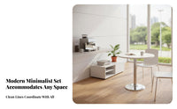 5 Pieces Round Pedestal Table with 4 Gourd-Leg Chairs Curved backrestrest Household Furniture Easy Assembly robust Construction