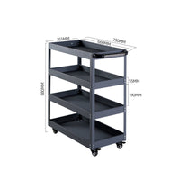 Four-Tier Utility Cart Multi-Purpose Metal Cart with Handle Space-Saving