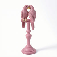 Parrot Sculpture with Pedestal Tropical Parrot Figurine Sculptures Decorative Figurines Textured for Art Lovers, Living Room