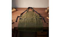 Waxed Canvas Work Apron Stain-Resistant Heavy Duty Waxed Canvas Apron Customizable Fit for Artists, Baristas, Garage