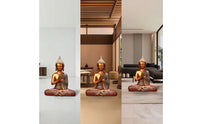 Gold Thai Buddha Statue Ornate Buddha Statue Praying Sculpture Lustrous for Buddhists, Collectors, Meditation Room, Entryway, Office