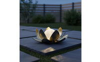 Weather Resistant Metal Lotus Solar Light Easy Installation Outdoor Decoration