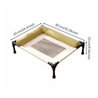 Dog Cot Bed Washable Raised Pet Bed Breathable Material for Cats, Indoor