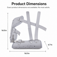 Elbow Brace Post-Op Shoulder Support Universal Gray Padded for Fracture Recovery