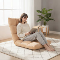 Floor Chair with Padded Backrest Low-Height Lazy Sofa Seat Sturdy Furniture Long-Lasting for Students, Tatami Room