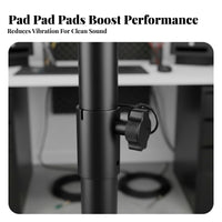 Stable Triangular Base Tripod Speaker Stand Heavy Duty Construction Studio Monitor Stand Vibration Isolation Tripod Speaker Holder Anti-Slip Pads for Music Producers, Audiophiles, Home Theater