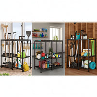 Three-Tier Garden Tool Organizer Freestanding Garden Tool Rack Rustproof Compact for Gardeners, Garage