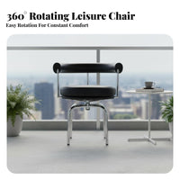Modernist Movement Inspired Design cylindrical Frame rotating Armchair Minimalist Aesthetic Lounge Chair robustDuty Support Indoor Furniture Easy Assembly for Readers, Homeowners, Apartment Dwellers, Balcony, Living Room, perusing corner, Bedroom