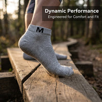 Athletic Ankle Socks for Men Women, Breathable Sports Odor Resistant Casual for Running Business