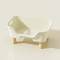 Pet Basin with Handles Low-Entry Rectangular Plastic Wash Basin Sturdy for Cats