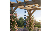 2.4 M Creative Design Hummingbird Rain Chain Outdoor Azure Bird Rain Hanging Weather Resistant Decorative Downspout Chain All Seasons for Yard, Patio