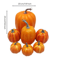 7 Pieces Artificial Pumpkins Seasonal Foam Pumpkins Decorative Decorations for Halloween, Wreaths