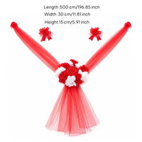 Transparent Tulle Wedding Car Decoration Kit V-Shaped Drape Wedding Car Decoration Set Butterfly-Style Flowers Flower Hood Garland Kit Windshield Strip