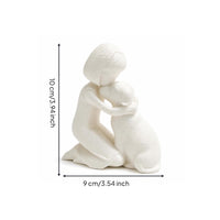 Human and Dog Sculpture Textured Man and Dog Sculpture 3D-Printed Figurine Matte Decor Cute for Shelf, Desk