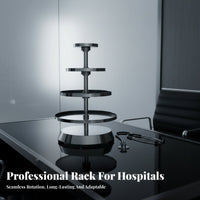 Rotating Medicine Rack Large Capacity Round Medicine Display Stand Sturdy Tiered Pharmacy Shelf for Medical Professionals, Hospital