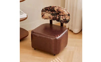 Rolling Stool with Backrest Mobile Low Stool with Wheels Ergonomic Swivel Chair for Bedroom