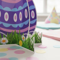 6 Pieces 3D Easter Egg Centerpiece Easy Assembly Standing Paper Egg Decoration