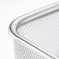 Rectangular Stainless Steel Fine Mesh Colander Strainer, 304 Food Grade Draining Basket for Kitchen, Sieve for Vegetables Home Cook