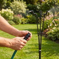 Easy to Install Misting Spray System with Weighted Base Leak-Proof Standing Mister with Adjustable Nozzles Long-Lasting Water Sprayer Commercial-Grade for Trampoline