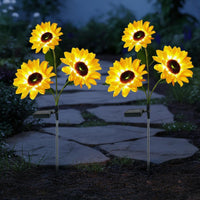 Solar Floral Disc Light Automatic switch/Off LED Floral Disc Stake Lamp Easy Installation Decorative Flower Pathway Light for Yard