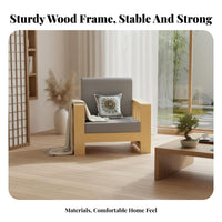 New Chinese design Wood Frame Couch Set Small Space suitable Upholstered Sectional Couch clean-lined contemporary Design Living Room Furniture Spacious Seating for Homeowners, Apartment Dwellers, Office Workers, Home, Reception Area