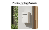 Compact Wall-Mounted Mailbox Rectangular Metal Mailbox Easy to Install Home Storage for Outdoor