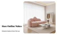 Puff-Like Design Modular Bubble Couch Soft Texture Loveseat Curved Contour Home Seating Deep Seat for Apartment Dwellers, Interior Designers, Small Areas, Living Room, Boutique, Reception Area
