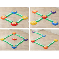 9 Pieces Stepping Stones with Balance Beams Light-up  Balance Set Musical Stepping  Young Children, Kids, Playroom, Home