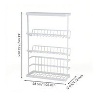 Floor Standing Rack with Slanted Shelves Rust-Resistant 3-Tier Storage Rack Compact Shelving Unit for Washroom