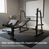 Heavy Duty Squat Rack Bench Press Combo Thickened Steel Frame Workout Bench with Squat Rack Stable Design Weightlifting Bed Rust Proof for Weightlifters, Bodybuilders