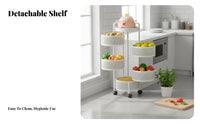 Multitier Design Rotating Corner Produce Basket Space-Saving 5-Tier Rotating Basket Cart Sturdy framework Organizer Rack Easy Assembly for Home Cooks, Apartment Dwellers, Homeowners, Kitchen, Narrow Spaces, Pantry, Bathroom