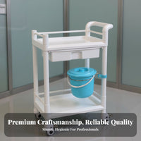 Medical Treatment Cart Non Instrument Trolley Sturdy Construction 3-Tier Rolling Trolley for Nurses, Hospital, Mouth Care Facility, Research Facility