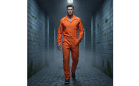 Prison Jumpsuit Halloween Prisoner Costume 1Piece Prison Uniform for Cosplay