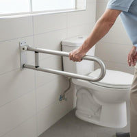 Aluminum Alloy Flip up Toilet Grab Bar Space Saving Foldable Toilet Grab Bar Non-Slip Grip for Post-Surgery Patients Women